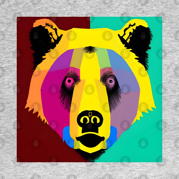 Pop Art Bear Face by Chance Two Designs